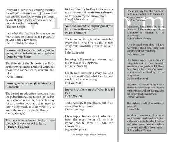 Dialogue Project Quotations & Public Art Book